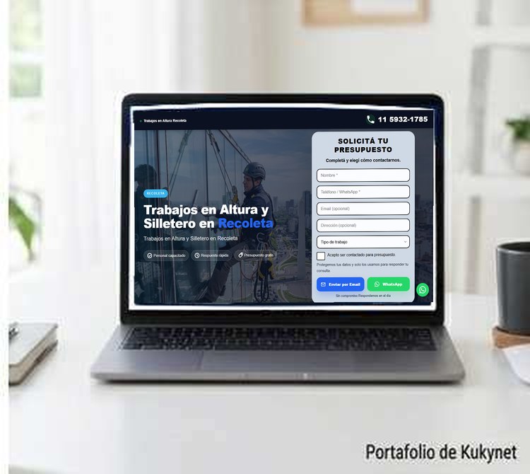 Sitio web de trabajos en altura y silletero en Recoleta